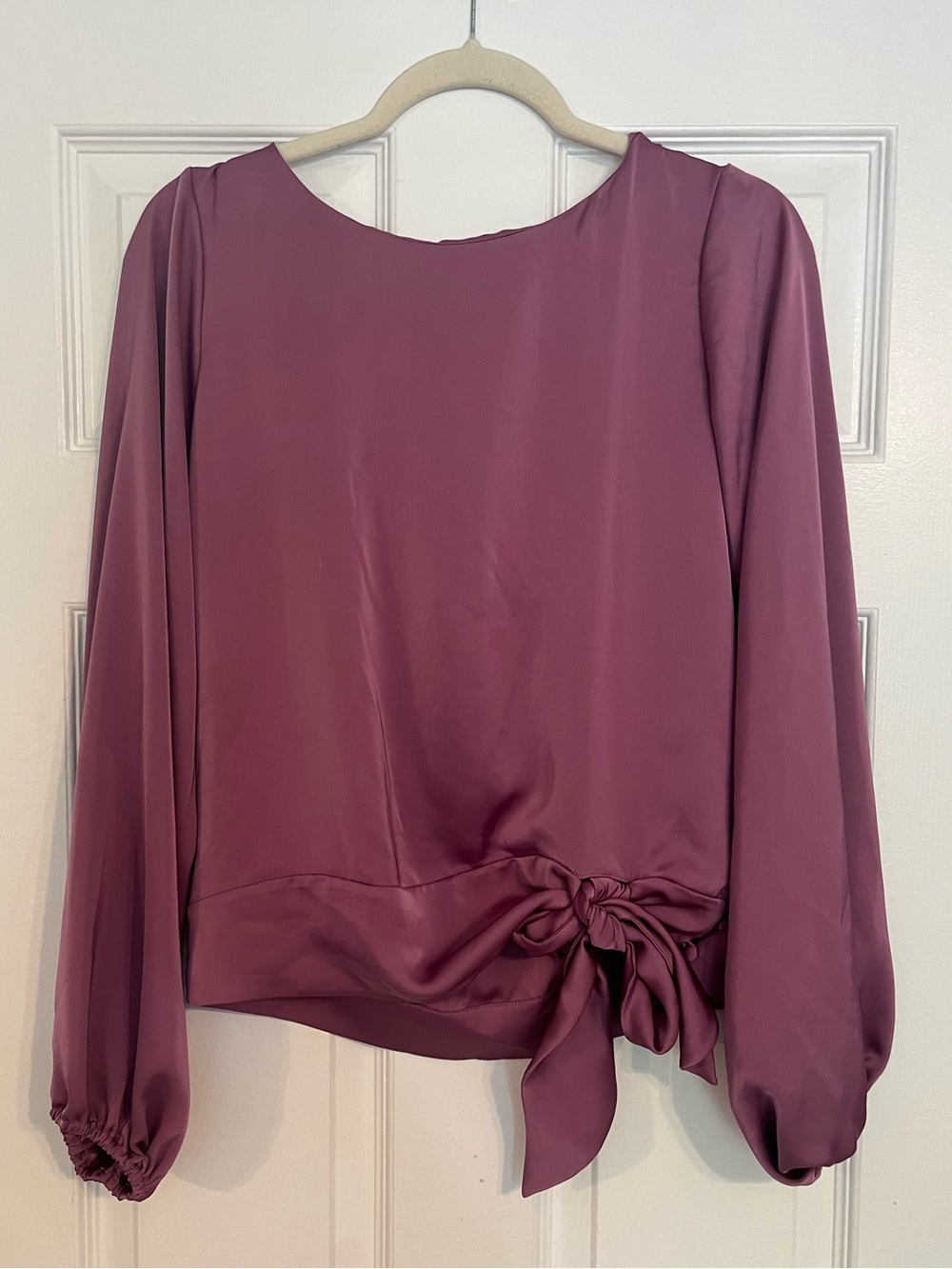 Ramy Brook Mauve Long Sleeve Tie-Waist Blouse